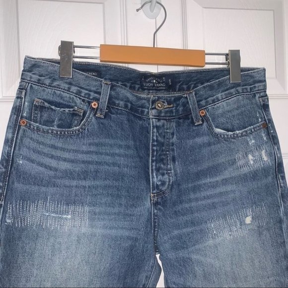 Lucky Brand Jeans Sienna Slim Boyfriend Size  6 US Medium Wash Denim Distressed‎ - Picture 4 of 8